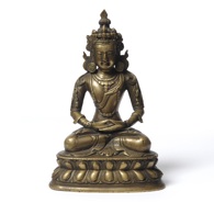18th Century Bronze Figure of Amitayus. Qing Dynasty.